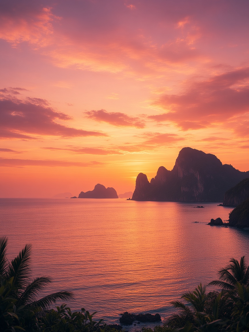 A coastal cliff at golden hour seen from the water